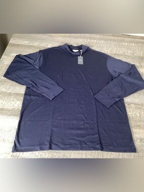 Daniel Cremieux Men Navy Long Sleeve Pullover Shirt Cotton Casual Size XL